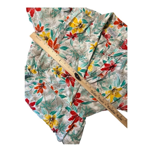 Alberto Makali Vintage Tropical Hibiscus Midi Dress Size 14 WA1 - Picture 4 of 6